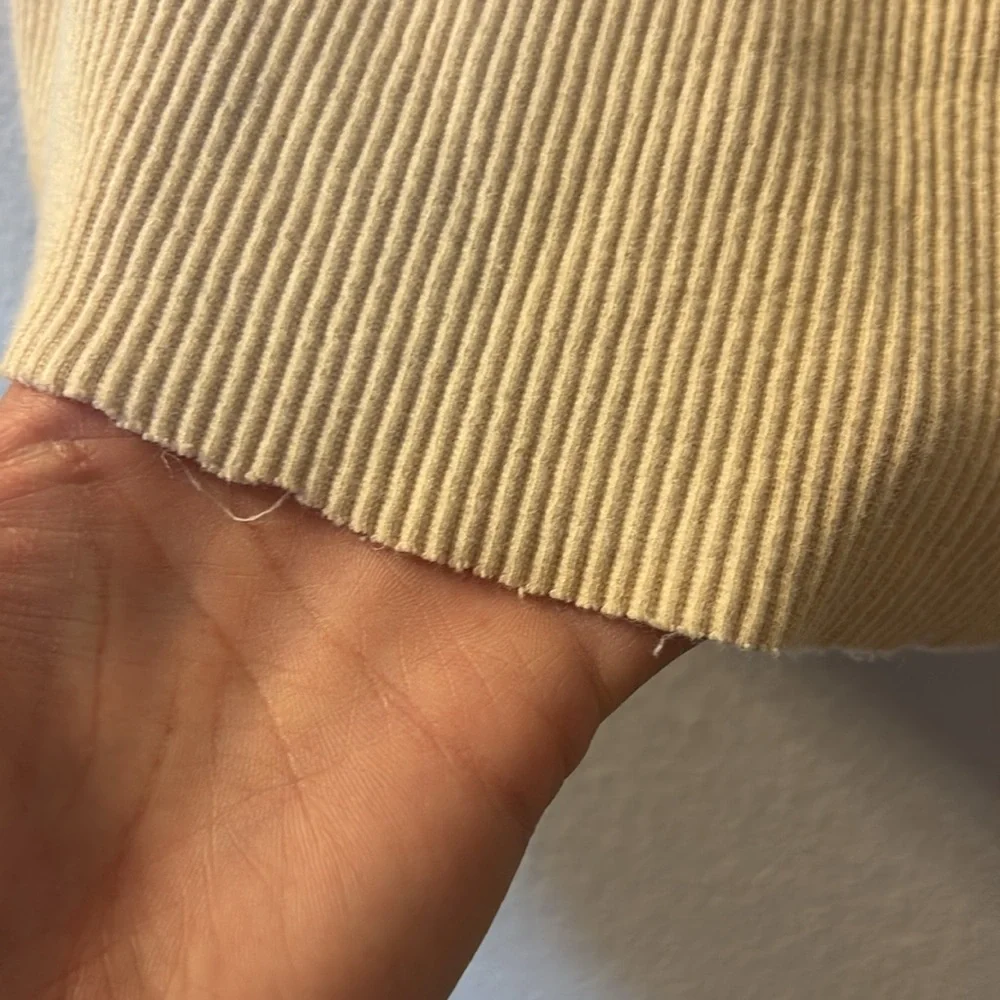 Rusty Cream Ribbed Raw Hem Women's Tank Top - Picture 5 of 7